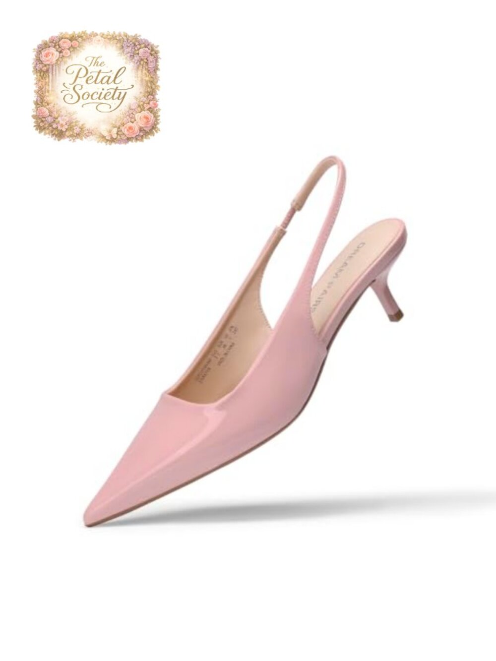 Dream Pairs Women's Kitten Slingback Low Heels Pointed Toe Faux Leather Pumps